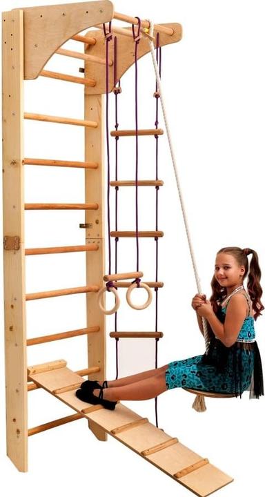 Produktbild Activity Board Kletterwand für Kinder, Klettergerüst aus Holz, Schwedische Leiter - Natur