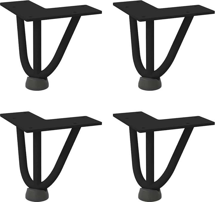 Actual product image VidaXL Hairpin legs 4 pcs. black 10 cm solid steel Hairpin table leg