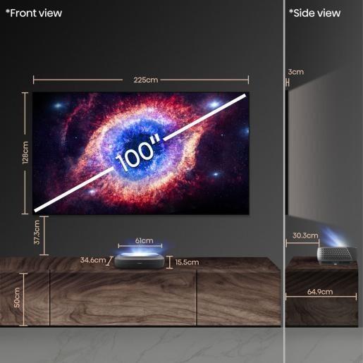 Produktbild Hisense 100L9HD inkl. 100" ALR Daylight Leinwand (4K, 3000 lm, 0.25:1)