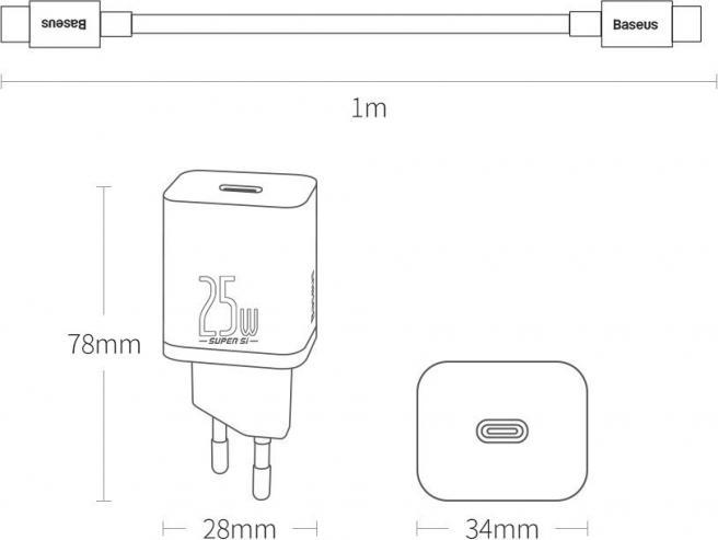 Immagine prodotto Baseus Caricatore rapido Super Si Set (25 W)