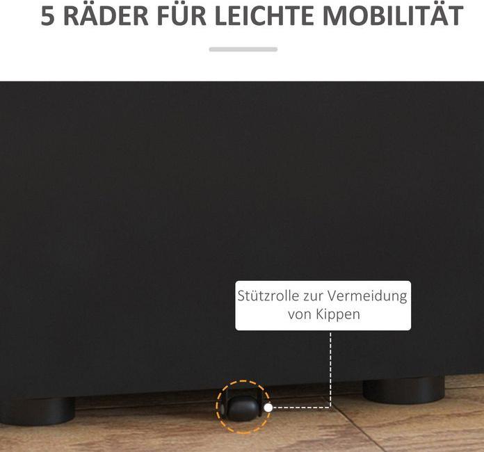 Produktbild Swisshandel24 Rollcontainer, mobiler Aktenschrank mit 3 Schubladen, Büroschrank, Aufbewahrung, Stahl, Schwarz, 39 (39 x 48 x 59 cm)