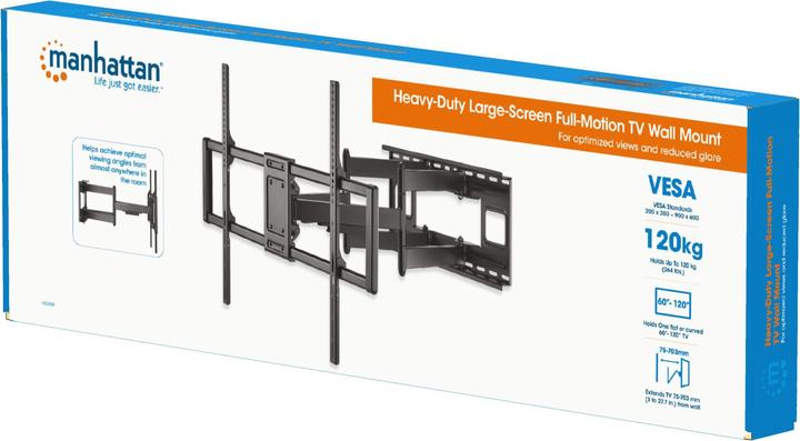 Image du produit Manhattan Support TV mural 60"-120" 120kg FullMotion (Mur, 120", 120 kg)