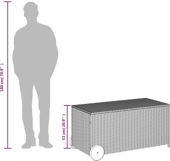 Immagine prodotto VidaXL Gartentruhe mit Rollen 190L