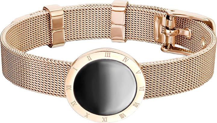 Immagine prodotto Star Piercing Bracciale in oro rosa e smalto nero con numeri romani (23 cm, Acciaio chirurgico 316L, senza ottone)