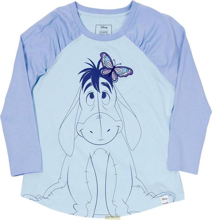 Actual product image Loungefly Winnie the Pooh by Tee T-Shirt Unisex Eeyore Shirred Raglan Size L (L)