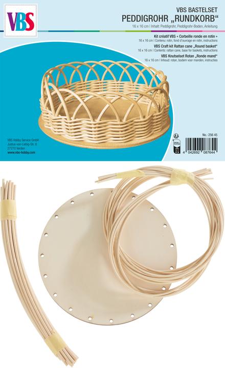 Produktbild VBS Bastelset Peddigrohr "Rundkorb", 16 x 16 cm