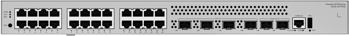 Actual product image Huawei S530-24T4XE 24x10/100/1000BASE-T ports 4x10GE SFP+ ports 2x12GE stack ports with 1xAC power m (24 Ports)