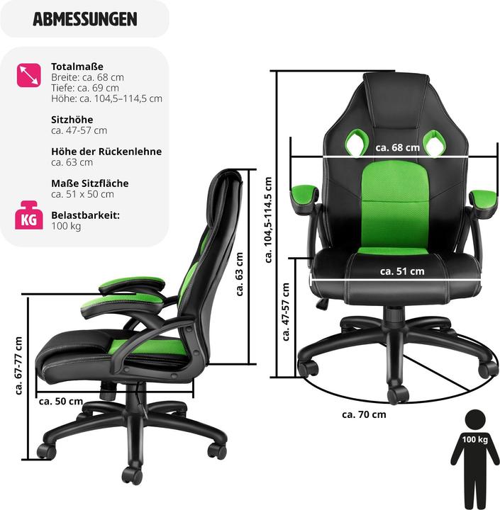 Actual product image tectake Racing Gamingstuhl