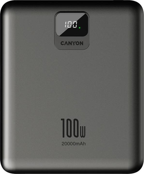 Produktbild Canyon Powerbank PB-2008 LED 20000 mAh PD100W QC3.0 ciemnoszary (CNE-CPB2008DG) (20000 mAh)