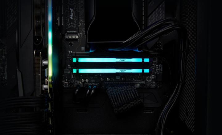 Actual product image Kingston 64GB 5600MT/s DDR5 CL36 DIMM (Kit of 2) FURY Beast RGB (2 x 32GB, 2800 MHz, DDR5 RAM, DIMM)