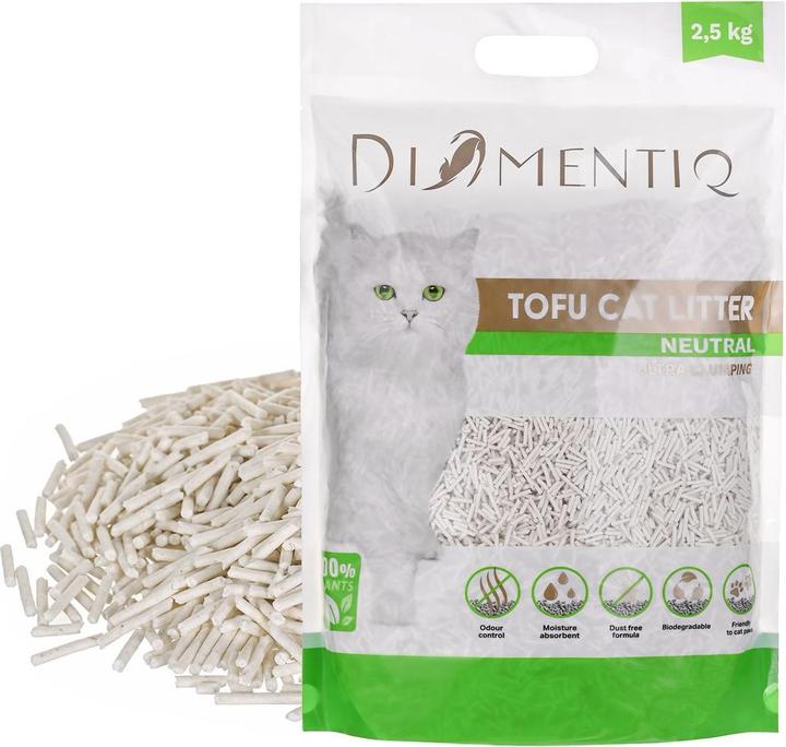 Produktbild Diamentiq Żwirek Tofu zbrylający 2 5 kg NATURALNY (Biologisch abbaubar, Nicht staubend, Klumpend, 2.50 kg)