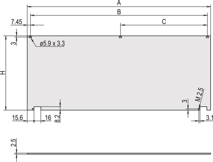 Image du produit Schroff Face avant pliable - FRONTPLATTE KLAPPB.6HE 84TE