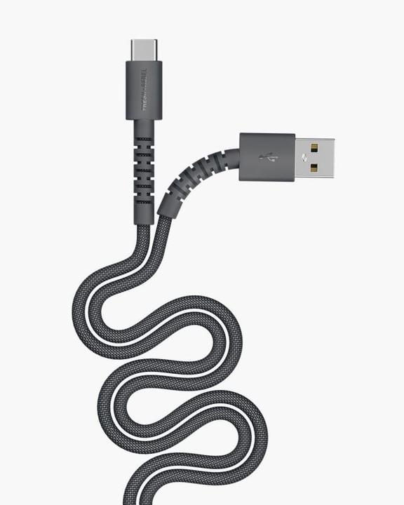 Produktbild Fresh'N Rebel Fresh 'n Rebel USB-A zu USB-C silicon geflochtenes Kabel "FlexWave" 70cm, Storm Grey (0.70 m, 18 W)