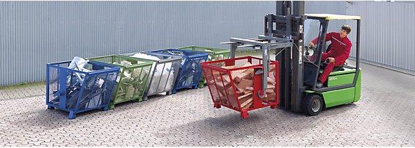 Actual product image Heson-Werk Mesh tilting skip, capacity 0.9 m³, red RAL 3000. (900 l)