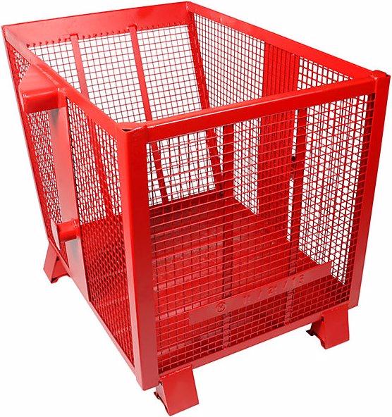 Actual product image Heson-Werk Mesh tilting skip, capacity 0.9 m³, red RAL 3000. (900 l)