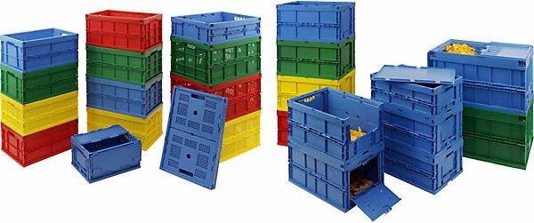 Produktbild Walther Faltbox aus Polypropylen, Inhalt 44 l, ohne Deckel, blau, stapelbar (600 x 400 x 220 mm, 41.40 l)