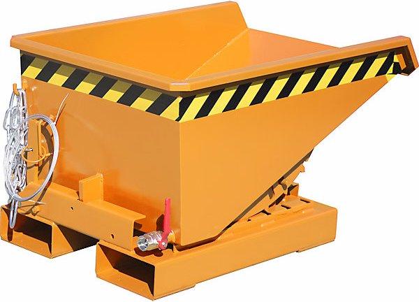 Produktbild eurokraft pro Mini-Kippbehälter für Späne, Volumen 0,225 m³, orange RAL 2000 (225 l)