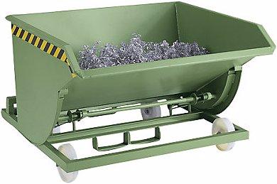 Produktbild eurokraft pro Kippbehälter für Späne, mit Polyamidrädern, Volumen 0,3 m³, mausgrau (300 l)