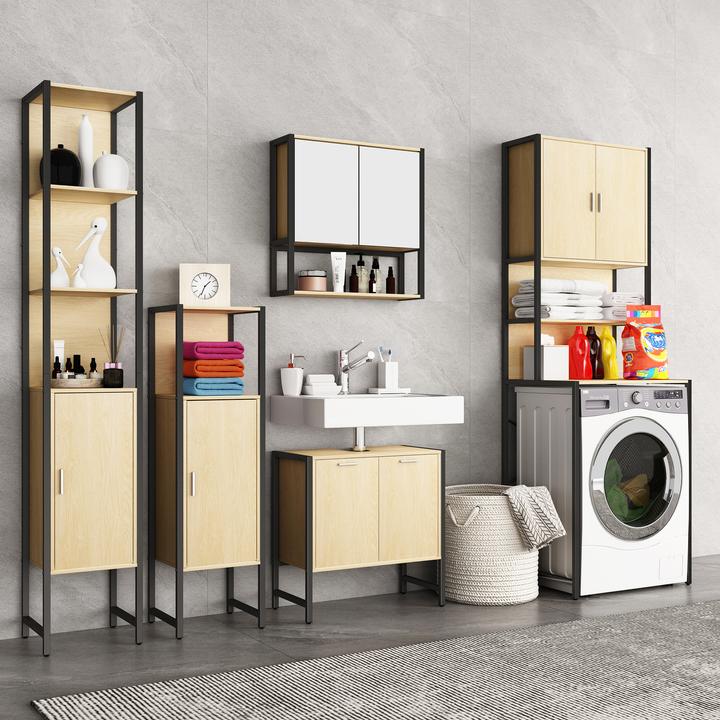 Produktbild VCM Badmöbel Midischrank Badschrank Edino (33 x 30 x 114 cm)