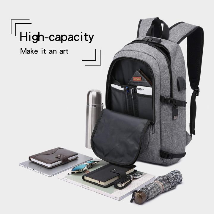 Actual product image Wenig Laptop-Rucksack mit USB-Anschluss, Anti-Diebstahl-Schutz (30 l)