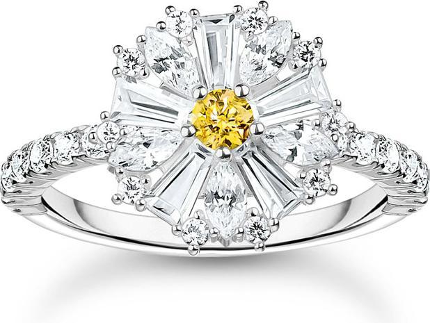Thomas Sabo Cocktailring Blume Lovely Daisy mit Steinen Silber