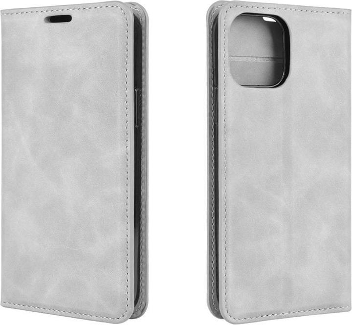 Actual product image Cover-Discount iPhone 12 / 12 Pro - Silky Stand Flip Case Cover grey (Apple iPhone 12, Apple iPhone 12 Pro)
