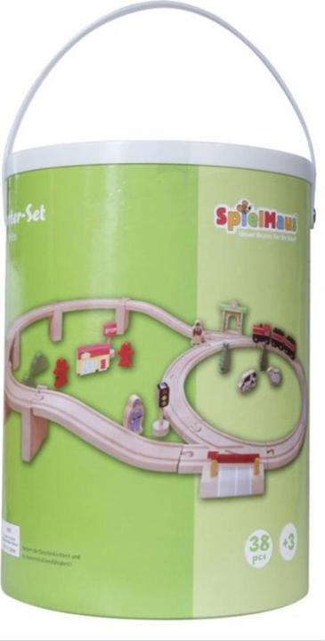 Produktbild Spielmaus Holzeisenbahn-Set 38-teilig
