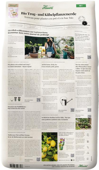 Produktbild Hauert Kübel und Trogerde, 40 l (40 l, Erde ohne Torf)