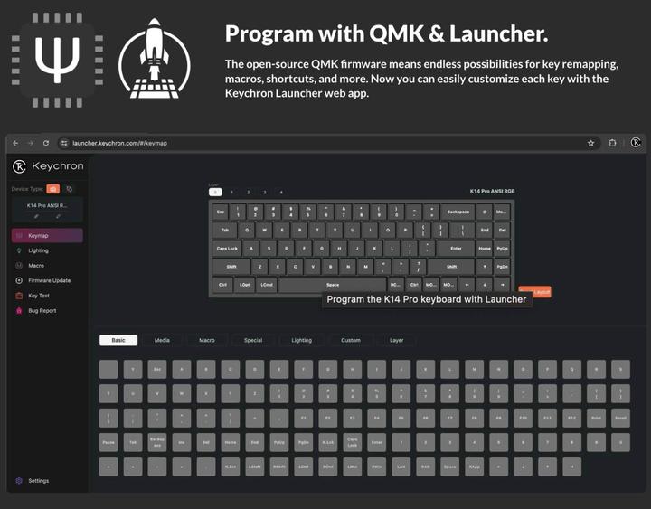 Produktbild Keychron K2 Pro (US, Kabelgebunden, Kabellos)