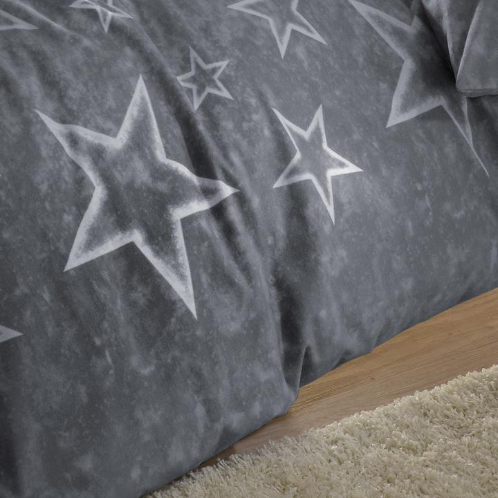 Actual product image BettwarenShop Anthracite stars (Bedding set, 155x200 cm + 80x80 cm)