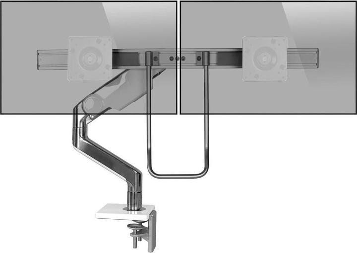 Produktbild Humanscale M8.1 Dual Monitor Tischhalterung Klemme, schräg, weiss (M81CMWBHW)