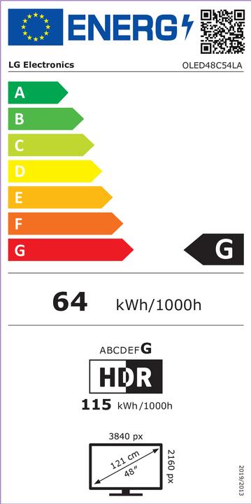 Energie-Label LG OLED48C54LA.AEU (48", C5, OLED, 4K, 2025)