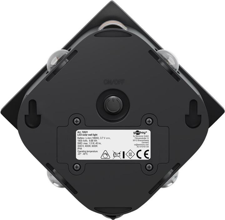 Actual product image Goobay Rhombus LED solar wall light, black (30 lm, IP44)