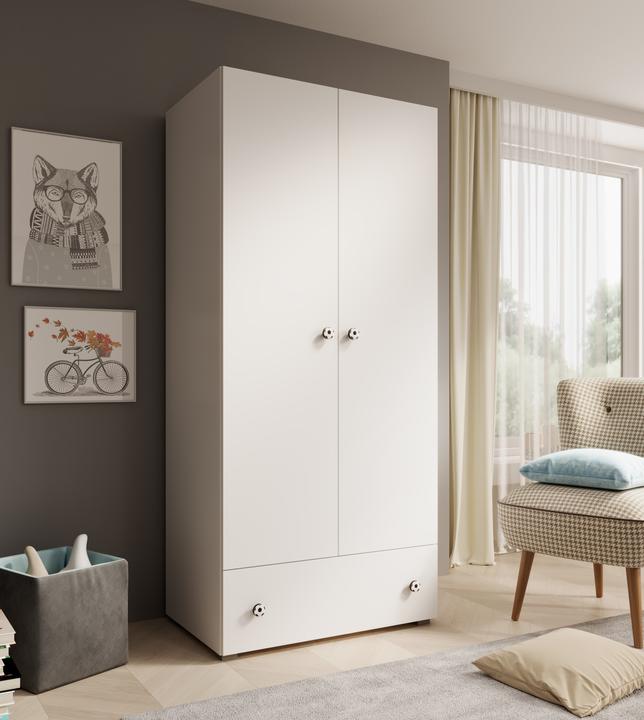 Produktbild ADRK Furniture Schrank Emily mit Drehtüren und einem griff in Form eines Balls (80 cm)