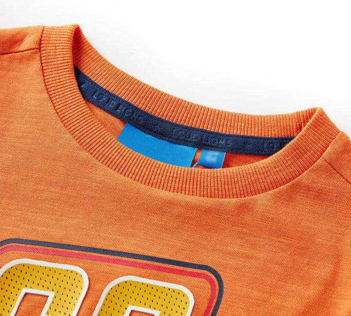 Immagine prodotto VidaXL Camicia da bambino a maniche lunghe arancione scuro 128,Materiale: 100 (128)