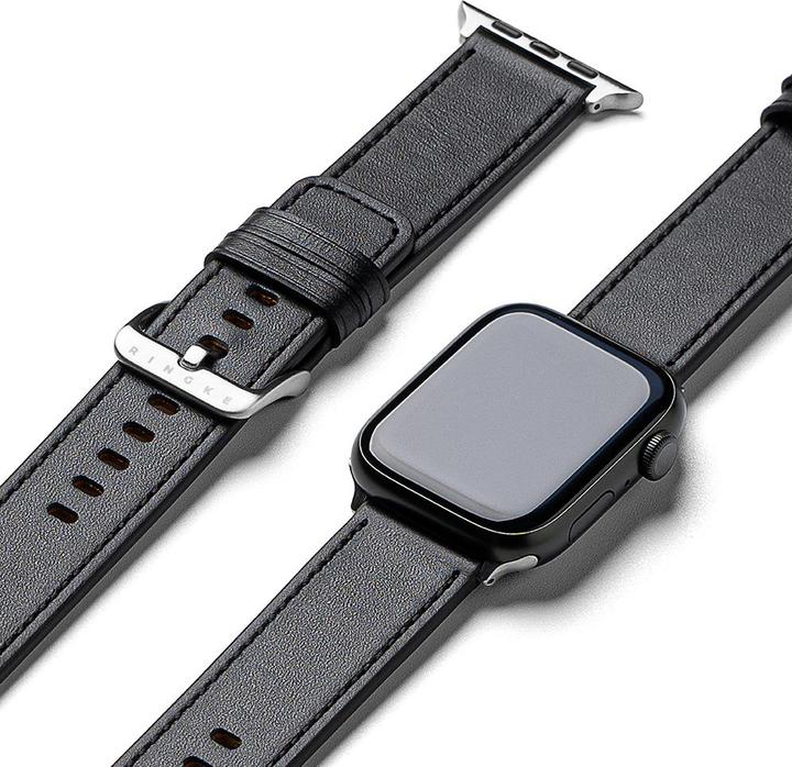 Image du produit Ringke - Leather One Basic - Apple Watch 6 44mm - Black (Acier inoxydable, Cuir naturel)