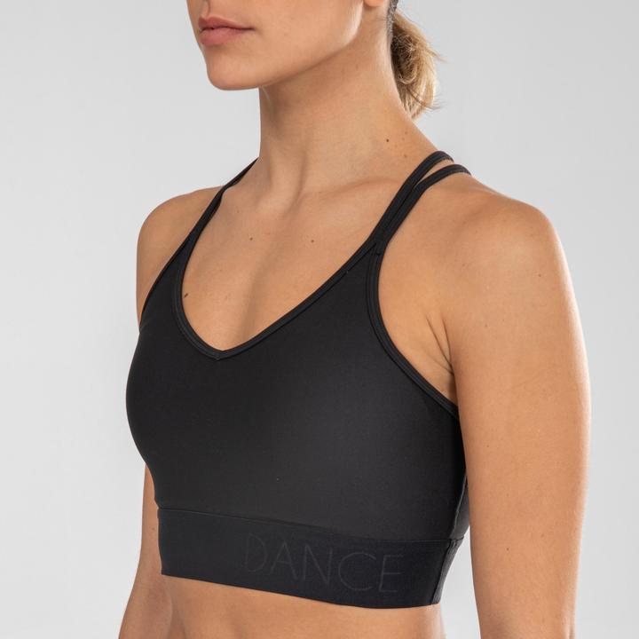 Actual product image Starever Women's dance bustier with narrow straps and removable pads Modern Dance - black (32 DD)