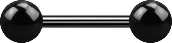 Star Piercing Barbell Innengewinde schwarz mit zwei Kugeln (Titan G23, ohne Messing)