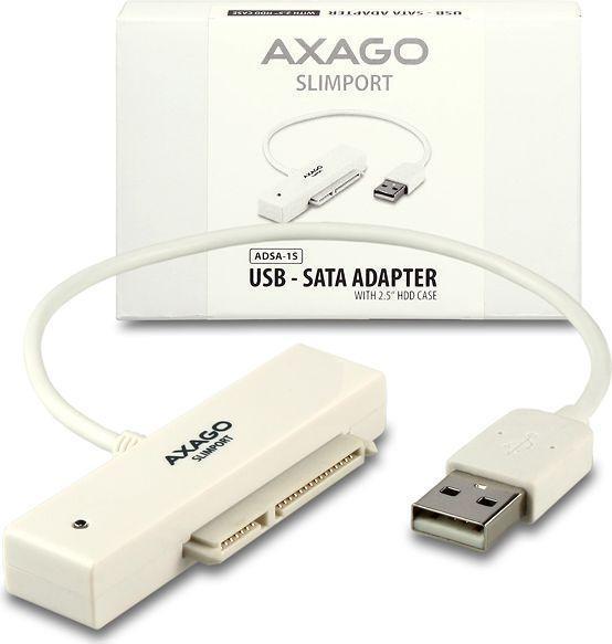 Productafbeelding Axagon ADSA-1S6 SLIMPort-adapter, USB 2.0, 2,5" SSD/HDD, SATA - met behuizing (2.5")