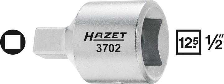 HAZET Öldienst-Schraubendreher-Steckschlüsseleinsatz 3702 - Vierkant hohl 12,5 mm (1/ (8 mm)