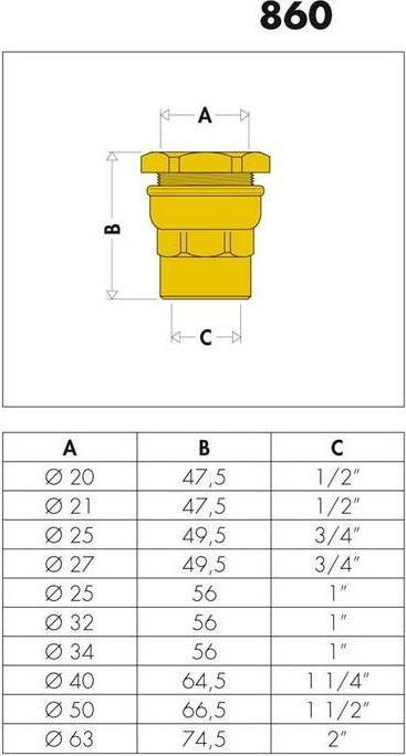 Produktbild Caleffi Anschlussverschraubung 860 Messing 25 x 3/4" IG