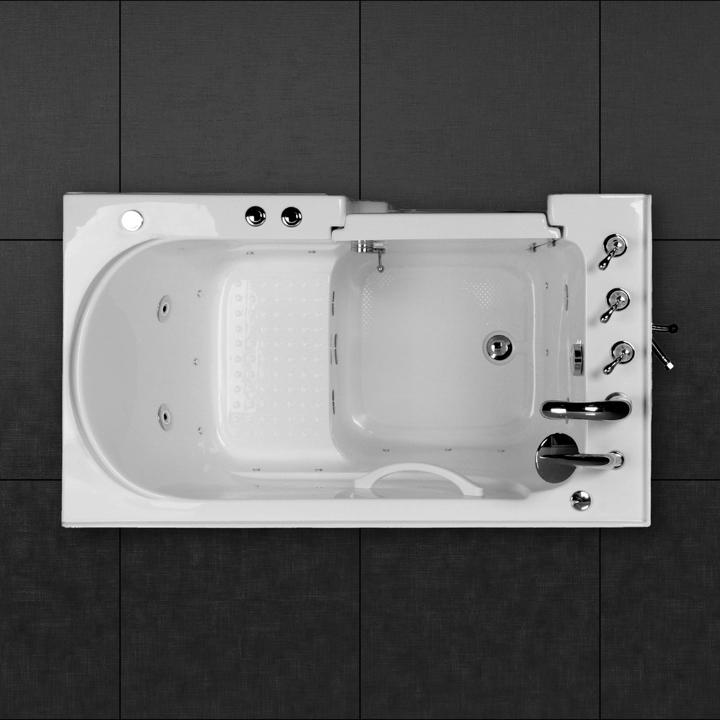 Actual product image PureHaven Senior bathtub 122x71 cm with whirlpool function Water jets Integrated door for easy access (122 cm, 71 cm)