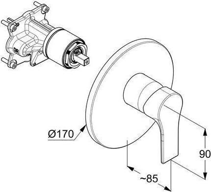 Actual product image Kludi Single lever shower mixer ZENTA SL UP DN 15 chr