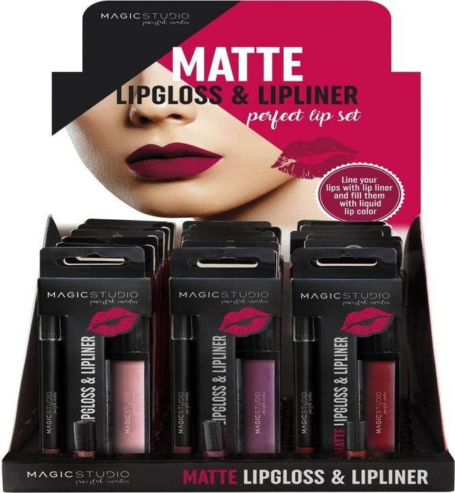 Actual product image IDC Institute Make-up set Matte Lipgloss & Lipliner (2 pcs) (Assorted colours)