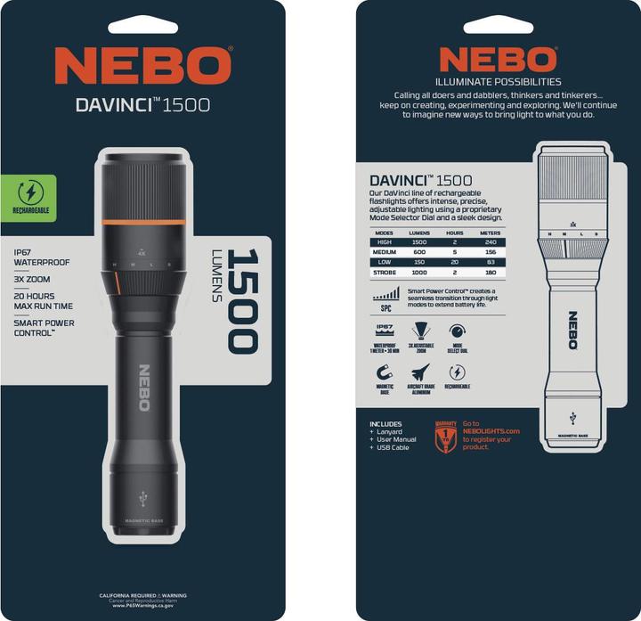 Immagine prodotto Nebo DAVINCI 1500 (16.66 cm, 1500 lm)