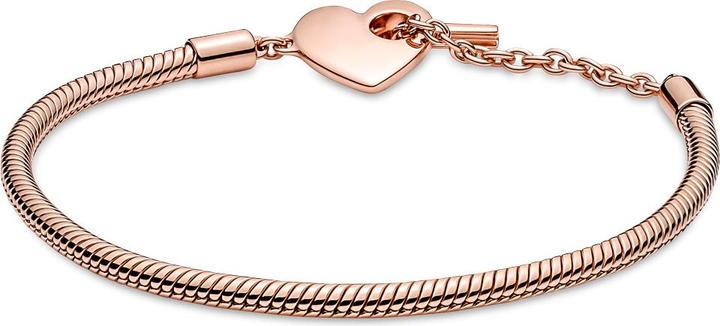 Immagine prodotto Pandora Bracciale Snake Chain T-Bar Heart (18 cm, Metallo, placcato oro rosa)
