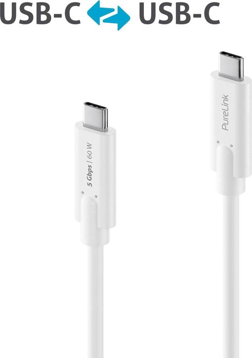 Produktbild Purelink USB 3.1-Kabel (Gen 1) USB C - USB C 1.5 m Weiss (1.50 m, USB 3.1)