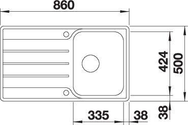 Actual product image Blanco Lemis 45 S-IF (Top-mounted sink, 86 cm, 50 cm)