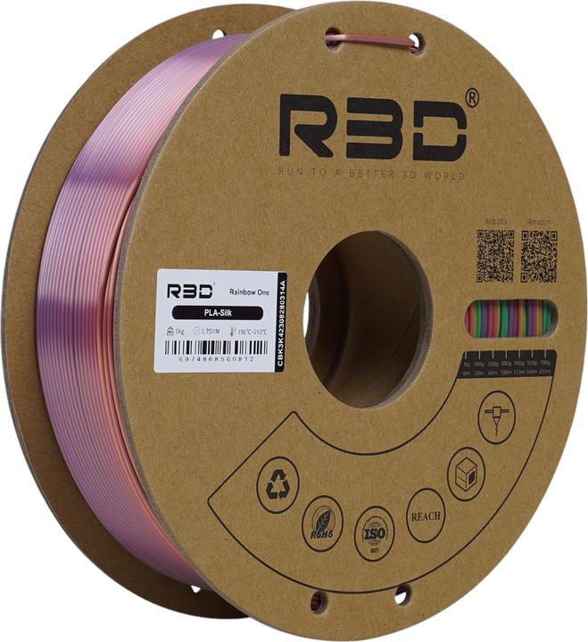 Immagine prodotto R3D eSilk-PLA Rainbow one Filamento 1,75mm 1Kg (PLA, 1.75 mm, 1000 g, Multicolore)