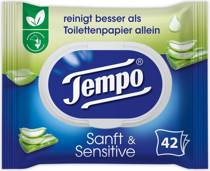 Actual product image Tempo Wet wipes soft&sensitive Aloe Vera (42 Piece)